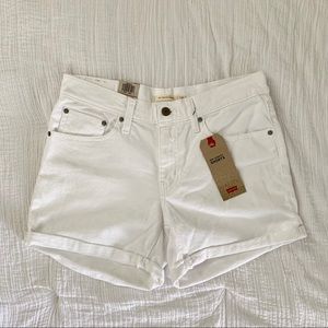 LEVI’S Mid Length Womens Jean Shorts / White / 30